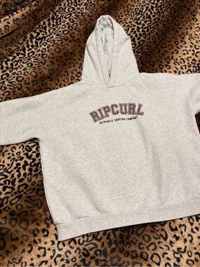 Rip Curl Light Gray Hoodie with Maroon Logo
